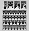 Embroidery Lace Trim Brush Set Vector illustration