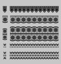 Embroidery lace trim elements pattern brushes