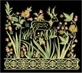 Embroidery Motitf Textile Print Design For Mughal Art. Illustrat, illustration.