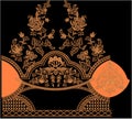 Embroidery Motitf Textile Print Design For Mughal Art. Illustrat, illustration. Royalty Free Stock Photo