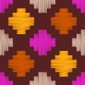 Embroidery. Navajo mosaic rug with traditional folk geometric pattern.