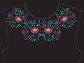 Embroidery for neckline, collar for T-shirt, blouse, shirt.