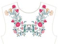 Embroidery for neckline, collar for T-shirt, blouse, shirt.