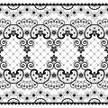 Romantic lace seamless vector pattern, vintage wedding lace design in white on gray background Royalty Free Stock Photo