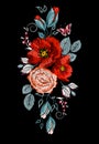 Embroidery roses , ethnic ornament for the neck, bags, jeans, shirts, T-shirts.