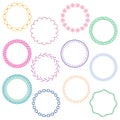 Embroidery stitched circle frames