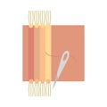 Embroidery and weaving thread and needle vector design Royalty Free Stock Photo