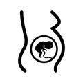 Embryo, fetus, mother, pregnancy icon / black color