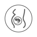 Embryo, fetus, mother, pregnancy icon / gray color