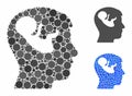 Embryo mind head Mosaic Icon of Spheric Items Royalty Free Stock Photo