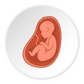 Embryo in stomach icon, cartoon style