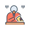 Color illustration icon for Emcee, master and microphone