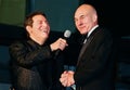 Michael Feinstein and Patrick Stewart at Madame Tussauds Wax Museum Opening Royalty Free Stock Photo