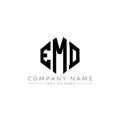 EMD letter logo design with polygon shape. EMD polygon and cube shape logo design. EMD hexagon vector logo template white and Royalty Free Stock Photo