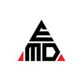 EMD triangle letter logo design with triangle shape. EMD triangle logo design monogram. EMD triangle vector logo template with red Royalty Free Stock Photo