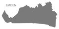Emden city map with boroughs grey illustration silhouette shape Royalty Free Stock Photo