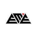 EME triangle letter logo design with triangle shape. EME triangle logo design monogram. EME triangle vector logo template with red Royalty Free Stock Photo
