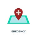 Emegency flat icon. Color simple element from volunteering collection. Creative Emegency icon for web design, templates, Royalty Free Stock Photo