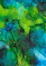 Abstract deep green and blue gradient, layered translucent background, emerald