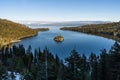 Emerald Bay and Fannette Island, Lake Tahoe, California, USA Royalty Free Stock Photo