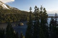 Emerald Bay and Fannette Island at sunrise, South Lake Tahoe, California, United States Royalty Free Stock Photo