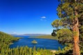 Emerald Bay at Lake Tahoe with Fannette Island, California, USA Royalty Free Stock Photo