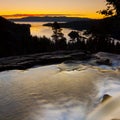 Emerald Bay Sunrise Waterfall Royalty Free Stock Photo