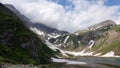 Valley with Glacier reservoir at Grossglockner high alpine road in Austriahe Tauern, Austria. Royalty Free Stock Photo