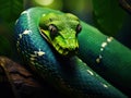 Ai Generated illustration Wildlife Concept of Emerald boa snake Royalty Free Stock Photo