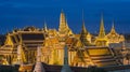 The Emerald Buddha at Sunset, Bangkok, Thailand Royalty Free Stock Photo