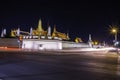 The Emerald Buddha Temple or Wat Phra Kaew landscape at night. It is a historical landmark of Buddhism. Suitable for tourism Royalty Free Stock Photo