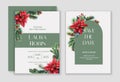 Emerald christmas greenery, spruce, fir, pine cones seasonal vector design frame. Winter chic wedding or new year party invitation