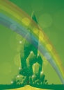Emerald city close rainbow Royalty Free Stock Photo