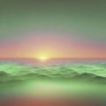 Emerald color sky at Sunset, color gradient background. AI-Generated. Royalty Free Stock Photo