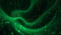 Emerald Data Stream: A swirling, luminous digital artwork