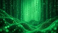 Emerald Data Streams: A Digital Landscape of Glowing Green Code