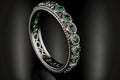 Emerald and Diamond Eternity Ring created with generative AI technology Royalty Free Stock Photo