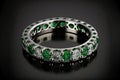 Emerald and Diamond Eternity Ring created with generative AI technology Royalty Free Stock Photo