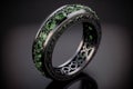 Emerald and Diamond Eternity Ring created with generative AI technology Royalty Free Stock Photo