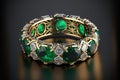 Emerald and Diamond Eternity Ring created with generative AI technology Royalty Free Stock Photo