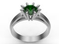 Emerald diamond ring