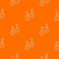 Emerald earrings pattern vector orange Royalty Free Stock Photo