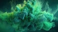 Emerald Elixir: A Serene Greenish Ink Abstract Symphony