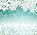 Emerald festive background with snowflakes