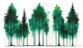 Emerald Forest: A Vibrant Tree Logo in Straight Lines, Made with Generative AI