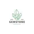 emerald gemstone logo design illustration with line art style 3 Royalty Free Stock Photo