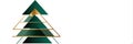 Emerald and Gold Geometric Christmas Tree on a White Background Presents an Elegant Holiday Motif Royalty Free Stock Photo
