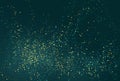 Emerald golden glitter powder splash vector background