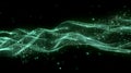 Emerald Green Abstract Background: Flowing Light Particles Royalty Free Stock Photo