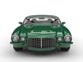 Emerald green classic vintage American car - front view